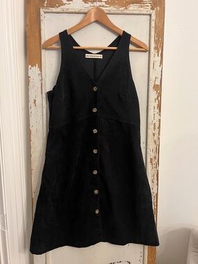 SM Wardrobe Black Button-Front Mini Dress